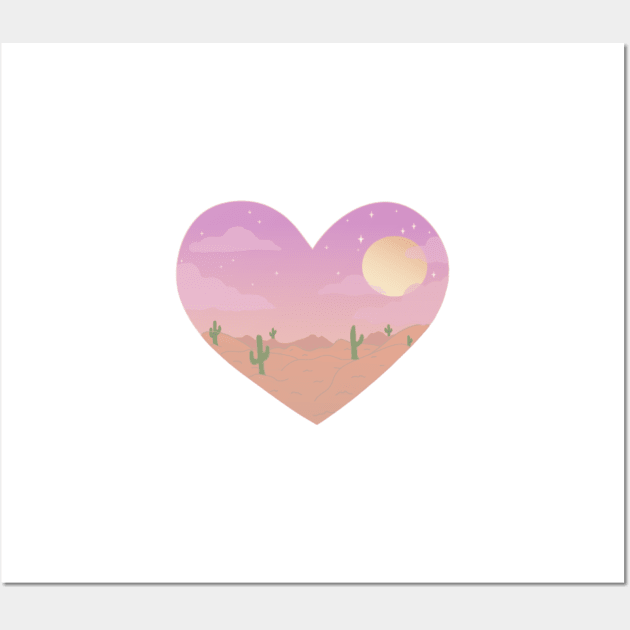 Desert Sunset Heart Wall Art by Cosmic Latte